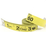 Dritz 60 inch tape measure close up markings