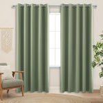 Koufall sage green blackout curtains front view
