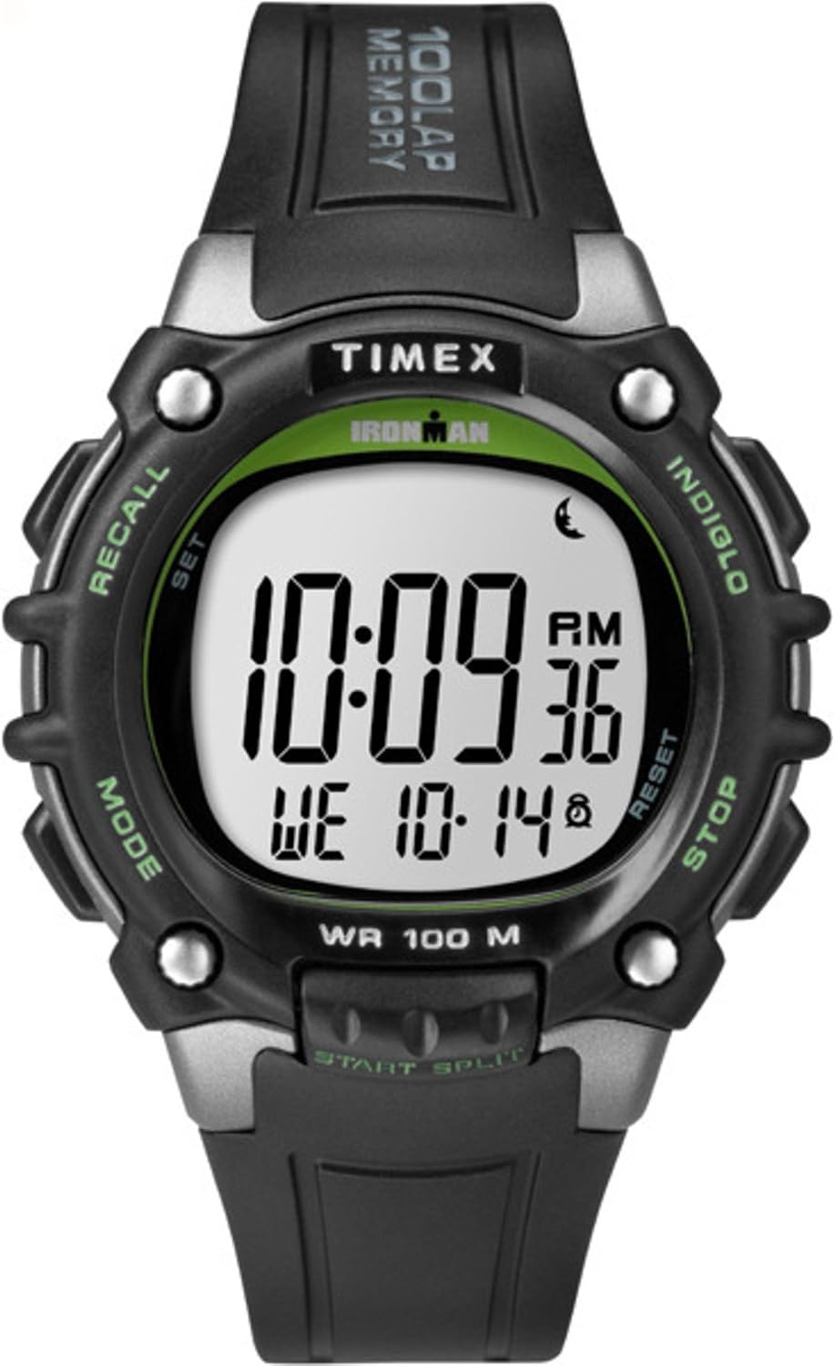 Timex ironman triathlon 44mm watch side profile with push buttons