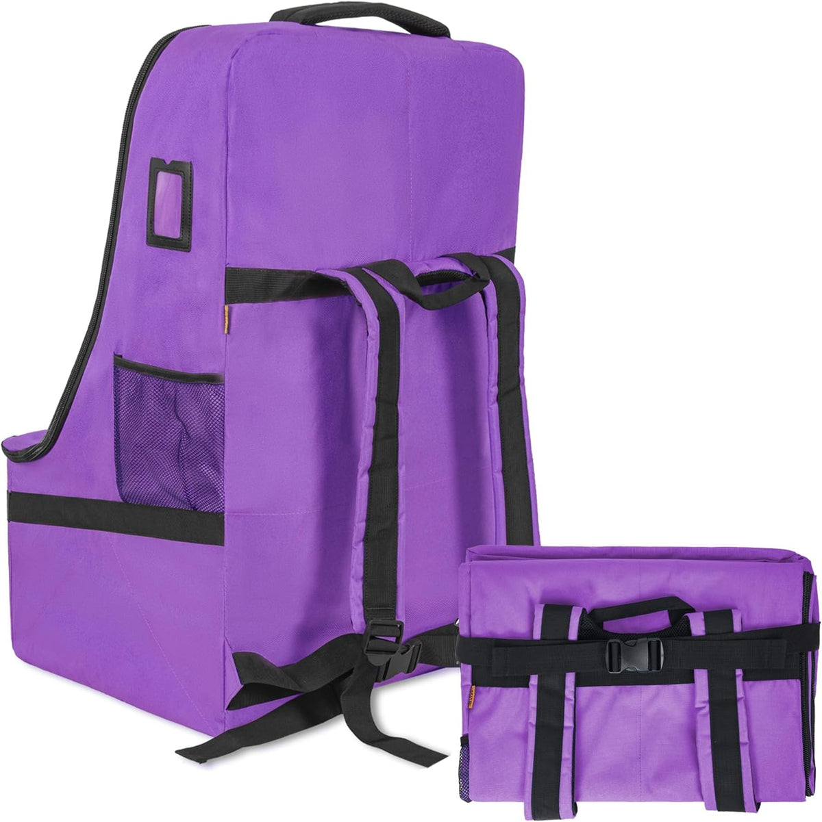 IBVIVIC padded car seat travel bag front view showcasing heavy duty purple fabric.