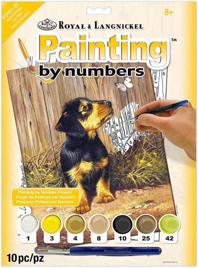 ROYAL BRUSH MANUFACTURING Junior Small Paint By Number Kit 8.75"X11.75" - Labrador Puppy - Image 12
