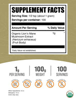 BulkSupplements dietary supplement ingredients and nutritional facts panel on clean white packaging