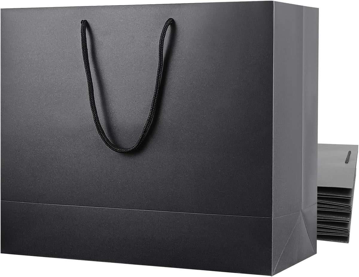 White and Black Gift Bags,6Pcs 17"x5.5"x12.6" Large Gift Bags with Handles | Kraft Paper Shopping Bags with Ribbon Handles,Gift Wrap Bags for Wedding,Birthday,Christmas,Anniversary - Image 11