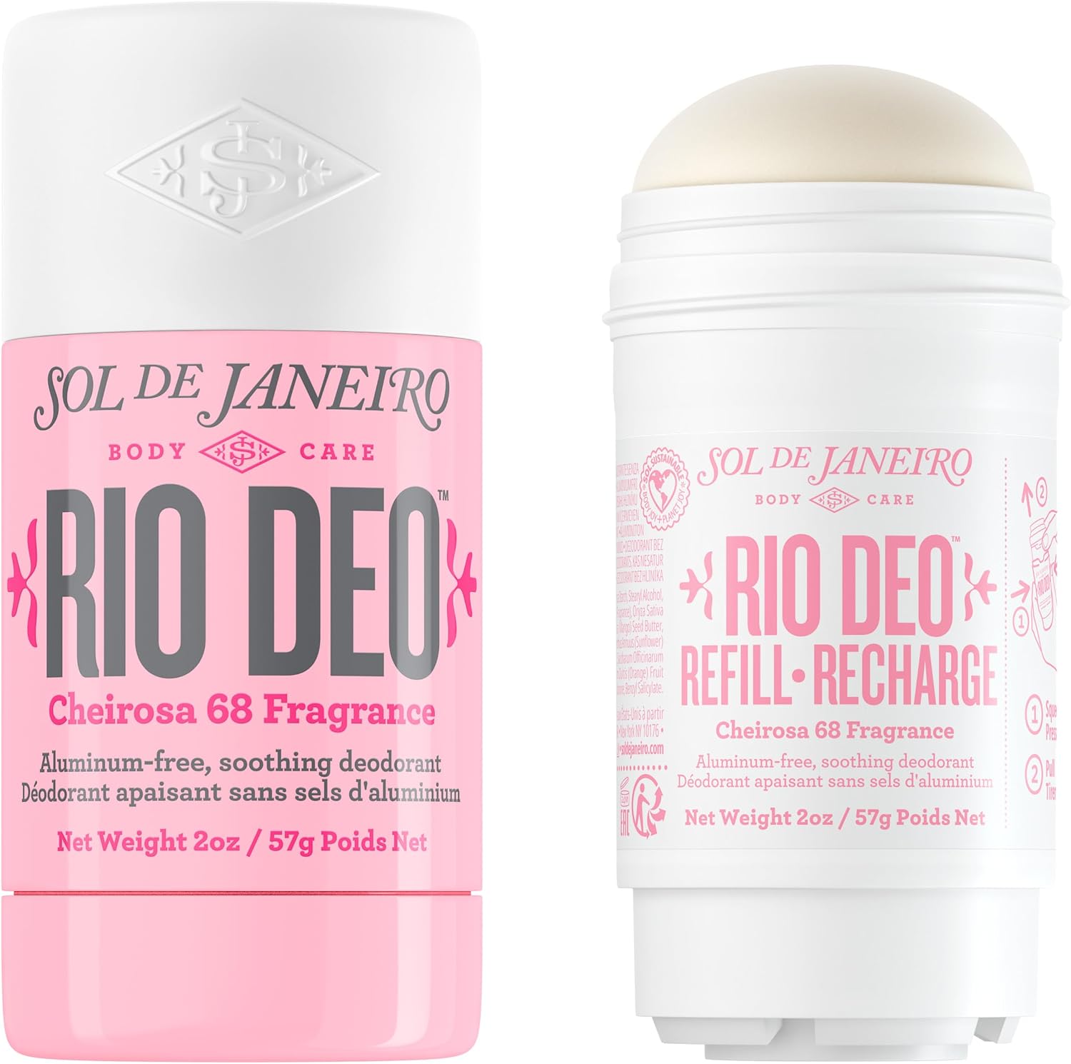 Sol De Janeiro Cheirosa 68 Rio Deo Aluminum-Free Deodorant front view authentic USA product