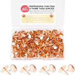 Yalis thumb tacks front view in rose gold packaging