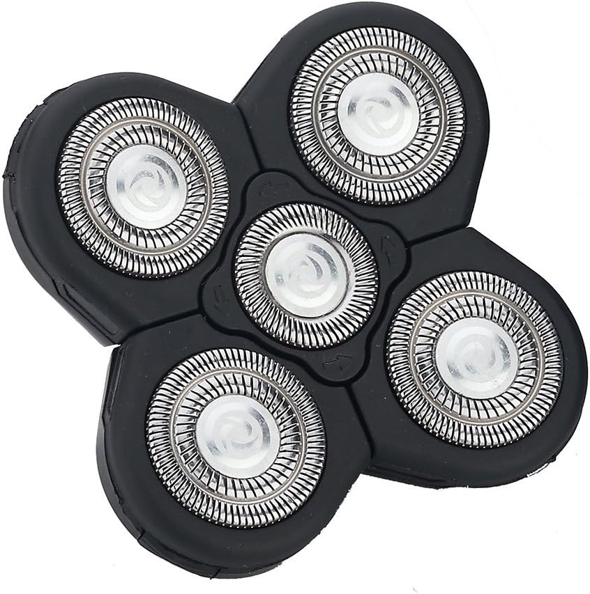 Assots men electric shaver replacement head front view showing five floating rotary blades.