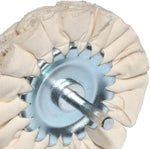 Neflum polishing wheel mounted on rotary drill accessory