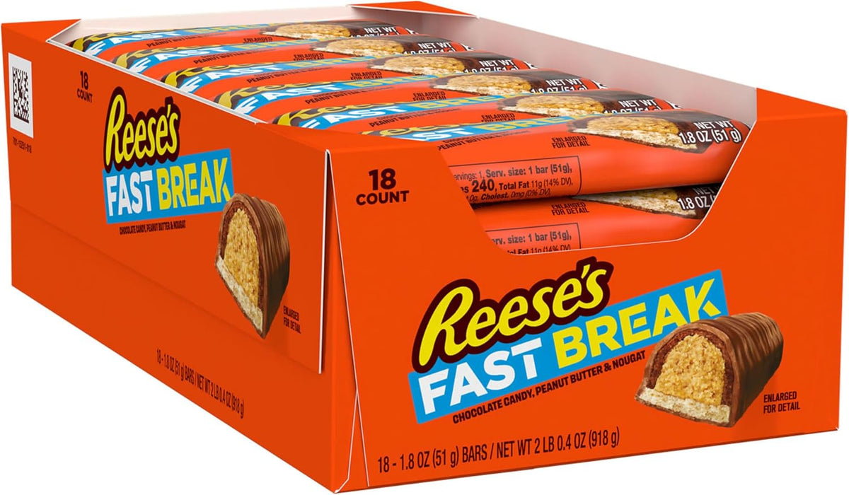 Authentic USA imported Reese's Fast Break 1.8 ounce confectionery box