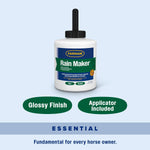 Deep penetrating hoof moisturizer showing the glossy professional finish on horse hooves.