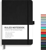 RETTACY lined journal notebook front view in black