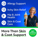 BARK&SPARK Wild Alaskan Salmon Oil for dogs showing the back label with ingredients and dosage guidelines