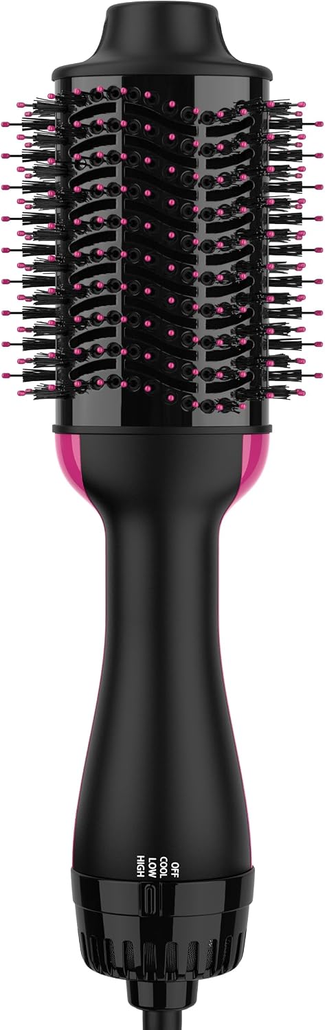 Aopant hair dryer brush front view showing oval ceramic titanium barrel