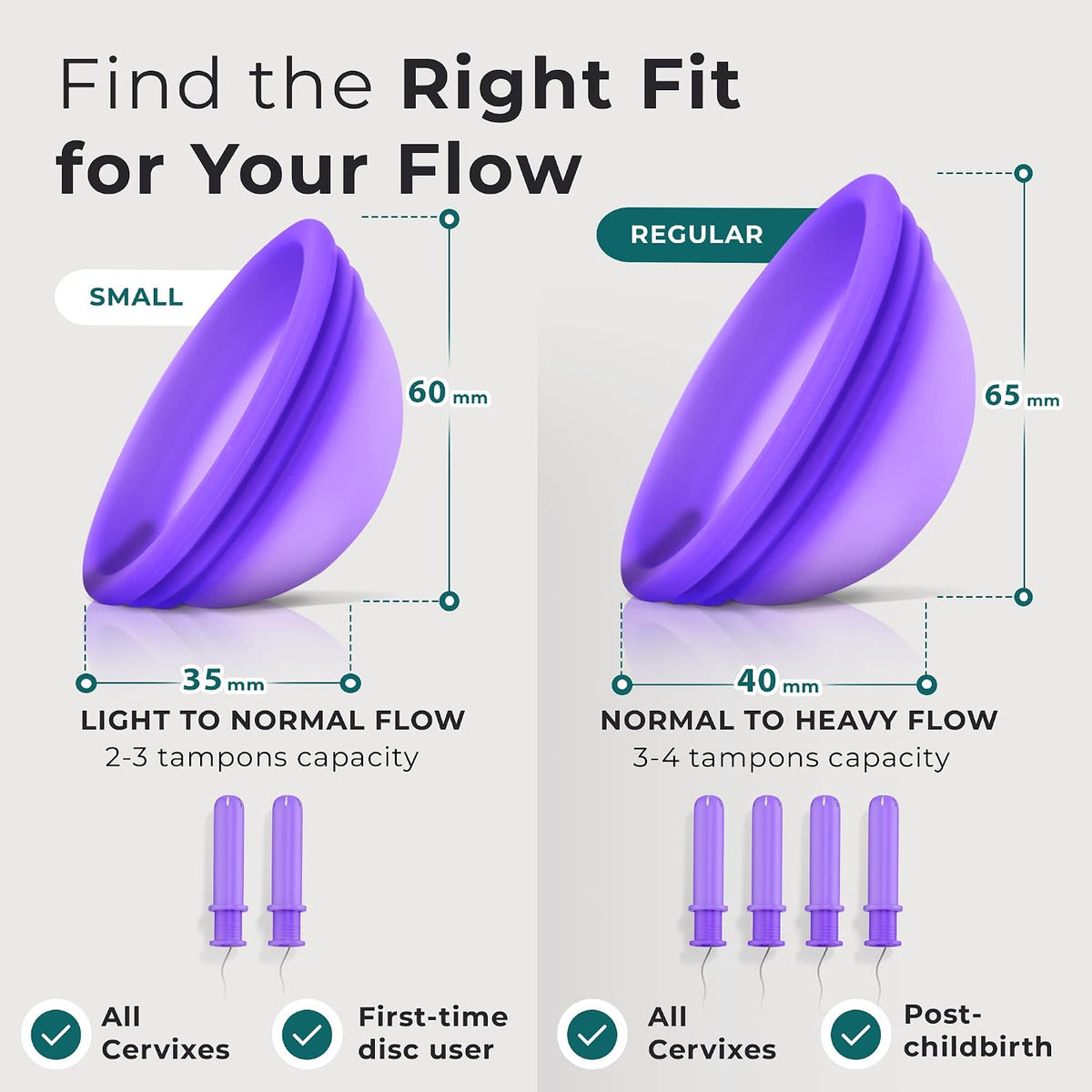 Carecup reusable menstrual disc with storage bag