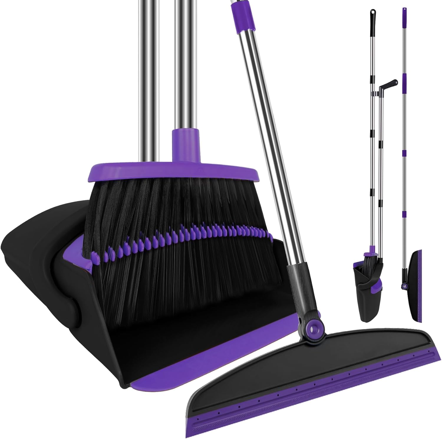 UDUK broom and dustpan combo set front view for home floor sweeping