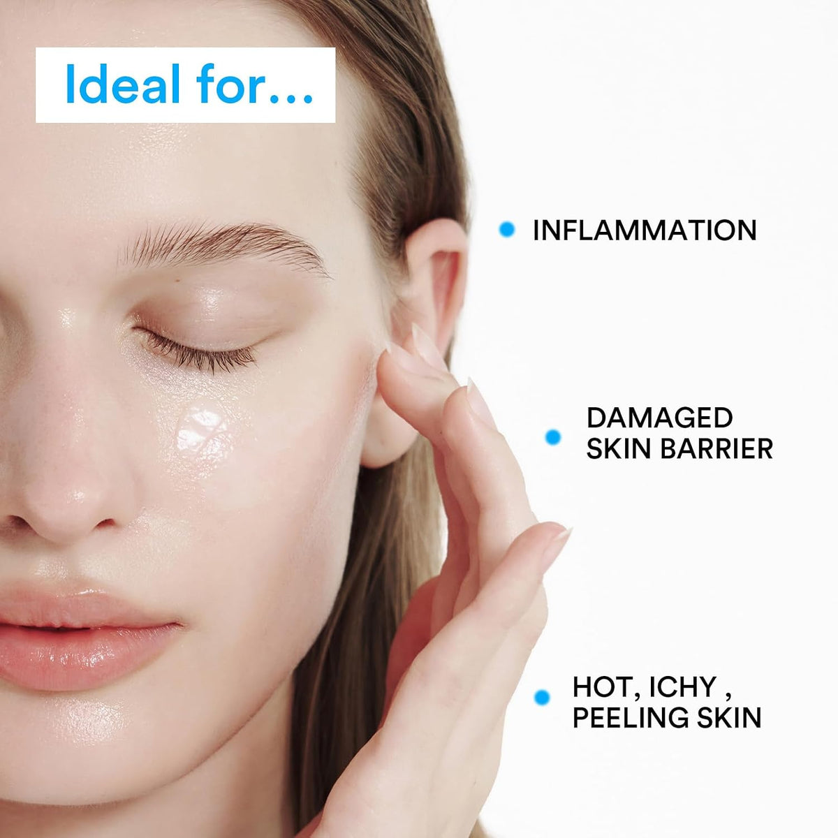 Applying authentic Abib moisturizing cream to the face for barrier care