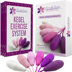 Intimate Rose Kegel Exercise System front view showing six colorful silicone weights.