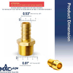 MAACFLOW 1/2 inch NPT thread adapter side profile