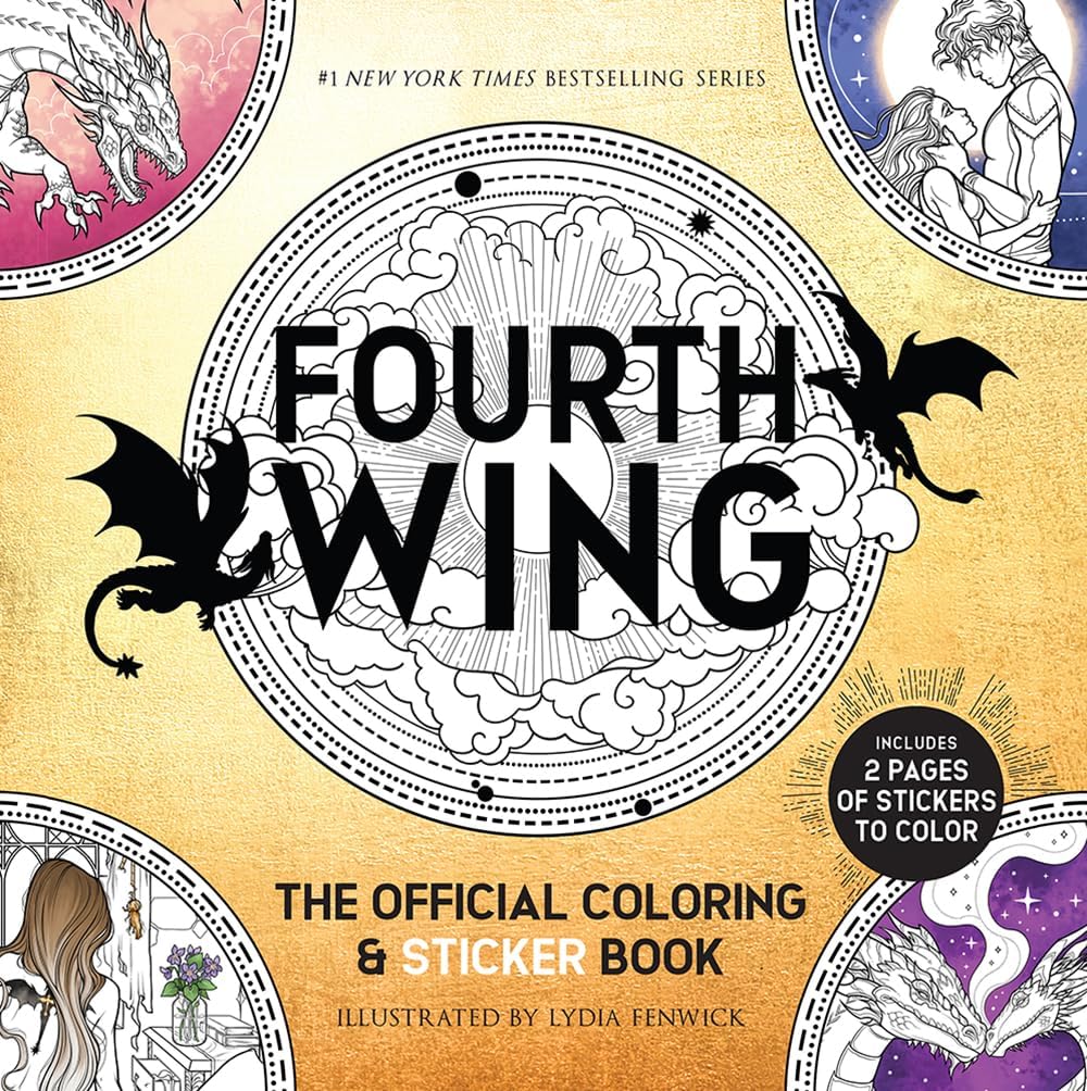 Fourth Wing: The Official Coloring & Sticker Book (Includes 2 Pages of Stickers to Color) (Dover Adult Coloring Books) - Image 1