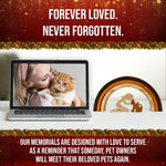 Capti handcrafted wood pet loss keepsake on a wooden shelf