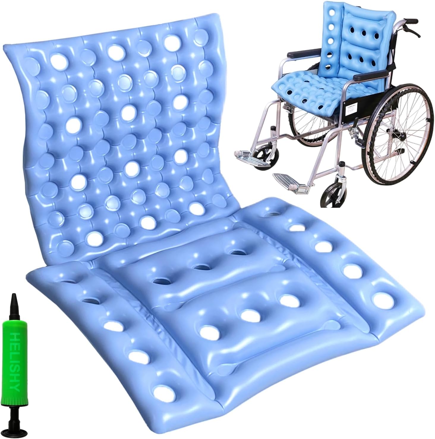 Helishy inflatable seat cushion front view for pressure sores