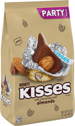Back label of Hershey's Kisses Milk Chocolate with Almonds showing ingredients list