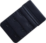 Chanie black bra hook extender close up of hook and eye closure