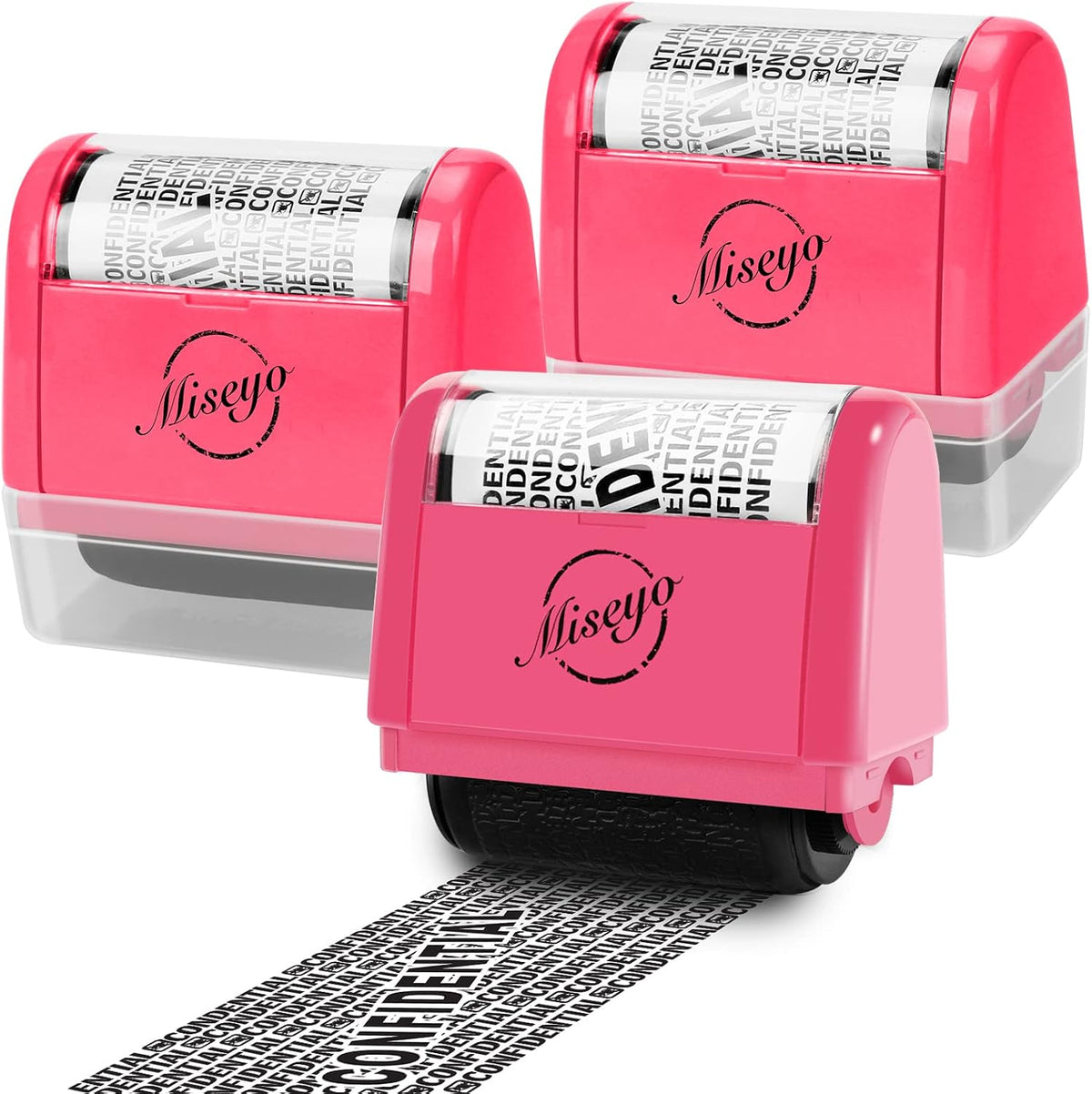 Miseyo Wide Roller Stamp Identity Theft Stamp 1.5 Inch Perfect for Privacy Protection - Yellow - Image 14