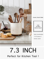 MIKIGEY rotating utensil crock filled with kitchen spatulas