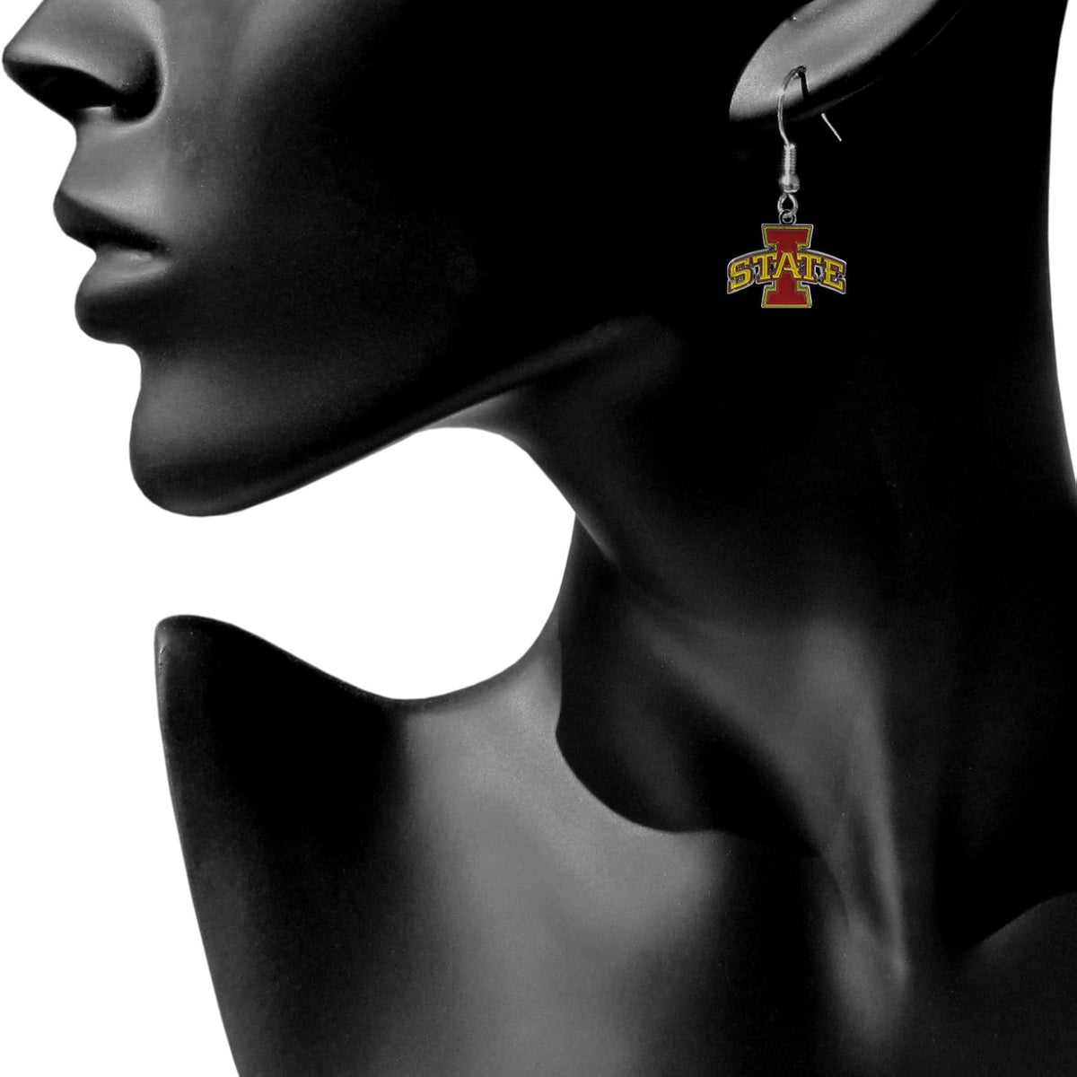 Siskiyou NCAA enameled logo earrings paired for fan accessory display