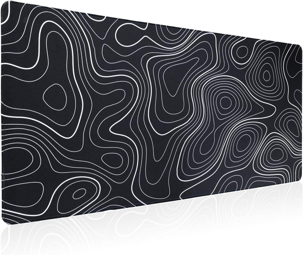 Bloss XL topographic mouse pad front view showcasing black and white contour lines.
