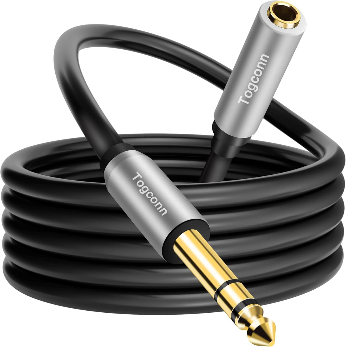Togconn 1/4 inch TRS male to female extension cable front view