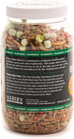 Flukers reptile food jar showcasing freeze dried mealworms and strawberries ingredients