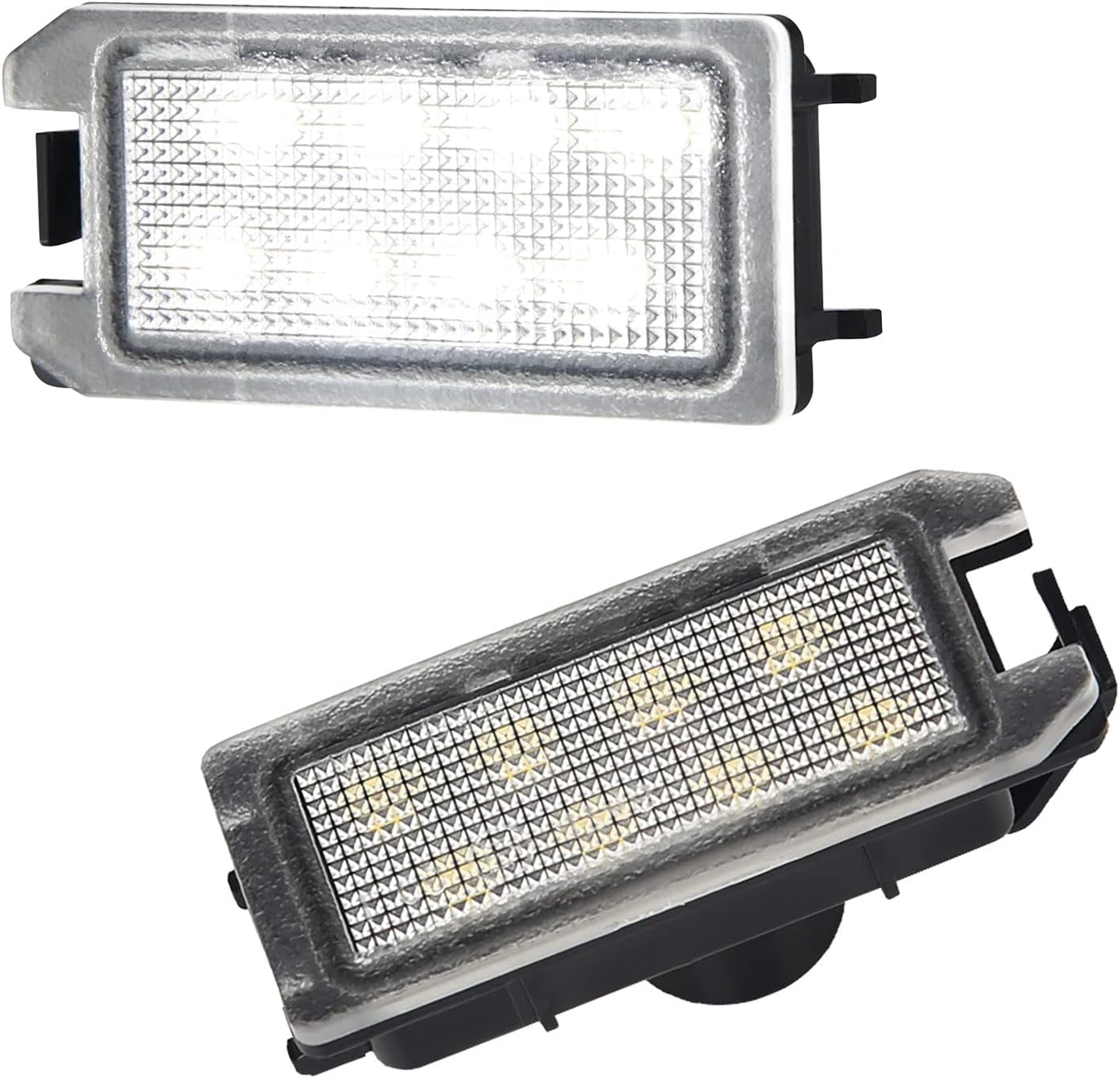 MbuyDIY LED license plate light assembly front view showcasing premium clear lens housing.