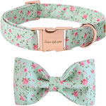 Unique Style Paws cotton fabric dog collar pattern texture detail.