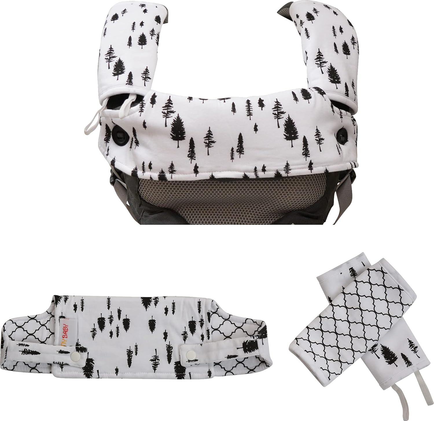 HnyBaby organic cotton drool and teething pad set front view
