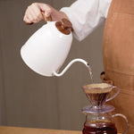 BariSmate white stainless steel kettle side profile