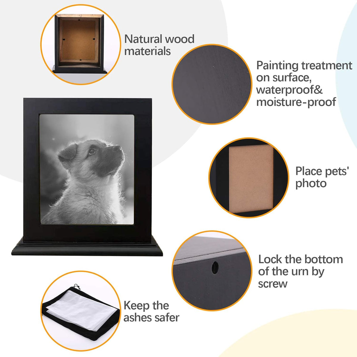 Internal compartment view of pet cremation casket