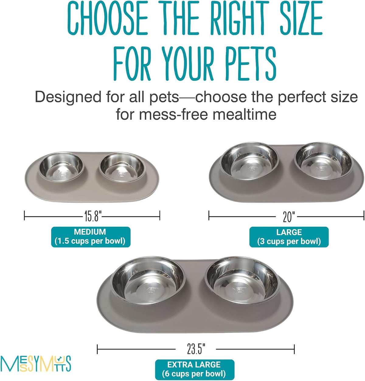 Non-slip silicone dog feeding mat with raised edges