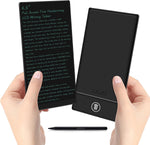 YOLIPULI LCD writing tablet adult front view displaying blue-green handwriting lines on the full screen layout.