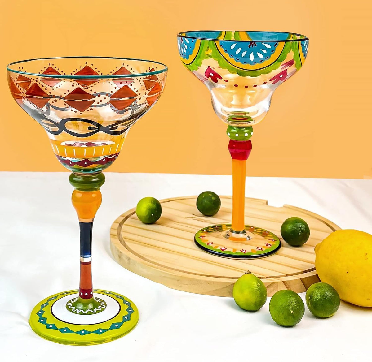 Supercap colorful cocktail glass angle view