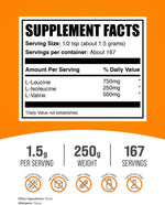 BulkSupplements unflavored branched chain amino acids supplement bag