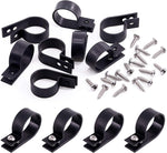 Swpeet 60 Pack Black 3/8 Inch Nylon Plastic R-Type Cable Clips Clamp Kit, Nylon Screw Mounting Cord Fastener Clips with 60 Pack Screws for Wire Management (3/8 Inch, Black) - Image 9
