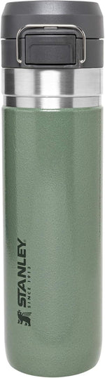 Side view of matte black Stanley quick flip hydration flask.