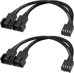 Cable Matters 2-Pack 2 Way 4 Pin PWM Fan Splitter Cable front view showing dual connectors.