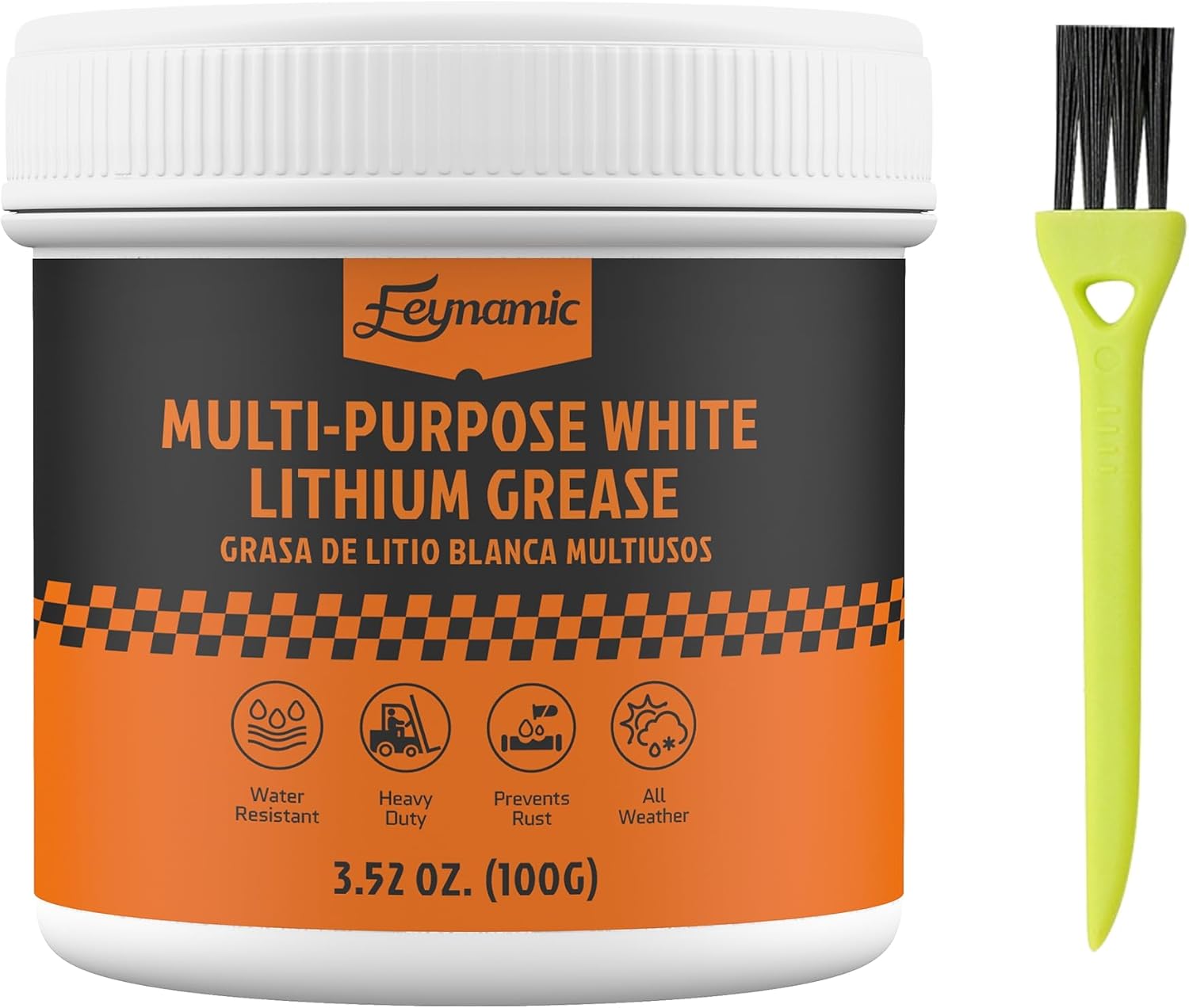 Feynamic white lithium grease bottle front view