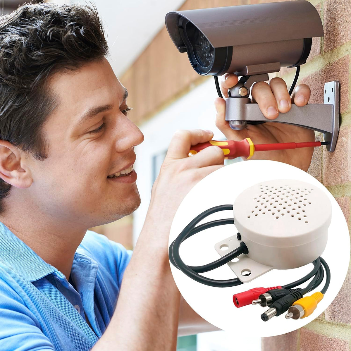 Vanxse CCTV microphone packaging and hardware items