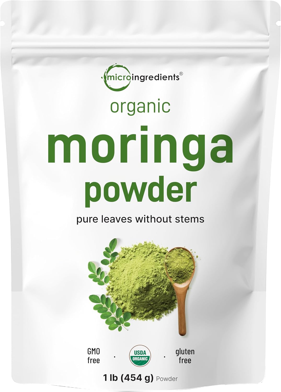 Micro Ingredients organic moringa leaf powder lifestyle usage in tea cup