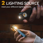 Lexall 600 lumen slim work light showing side profile and thickness.