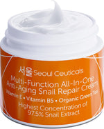 SeoulCeuticals Snail Repair Cream jar showcasing the ninety-seven point five percent snail mucin label.