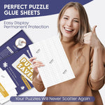 Nariolar transparent puzzle glue sheets gridlines close up